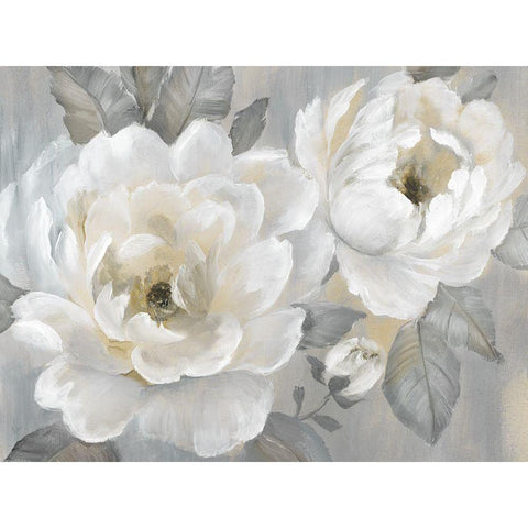 Perfect Peonies White Modern Wood Framed Art Print by Nan