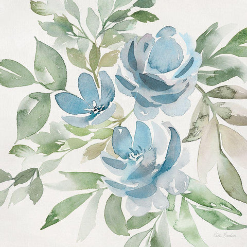 Soft Blue Paradise Picks I White Modern Wood Framed Art Print with Double Matting by Brockmon, Kristen