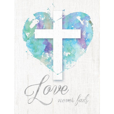 Love Never Fails Black Modern Wood Framed Art Print by Donovan, Kelly