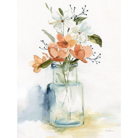 Simple Blossoms I White Modern Wood Framed Art Print by Robinson, Carol