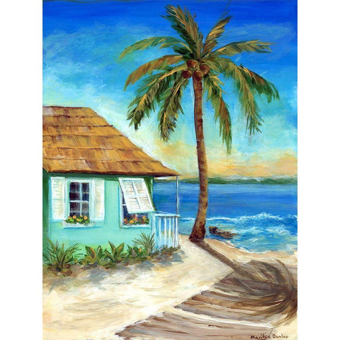 Tropicana Cabana I White Modern Wood Framed Art Print by Dunlap, Marilyn