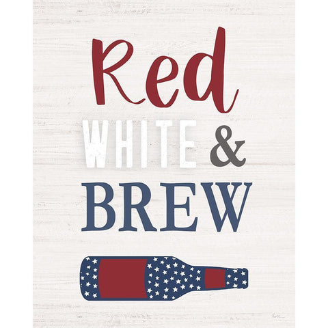 Red White and Brew Black Modern Wood Framed Art Print by Carpentieri, Natalie