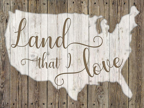 Land That I Love White Modern Wood Framed Art Print with Double Matting by Donovan, Kelly