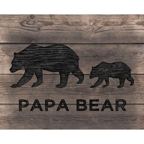 Papa Bear Gold Ornate Wood Framed Art Print with Double Matting by CAD Designs