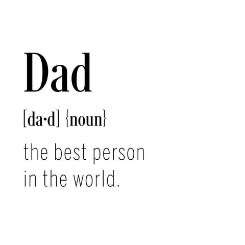 Dad Definition Black Modern Wood Framed Art Print by CAD Designs