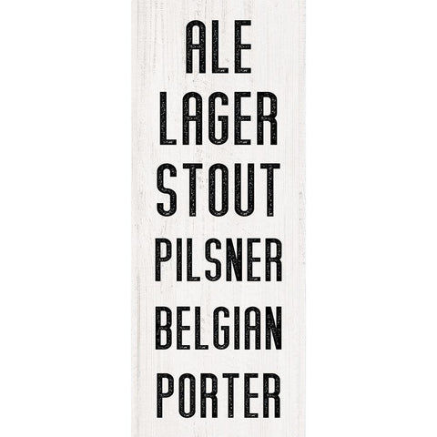 Beer List White Modern Wood Framed Art Print by CAD Designs