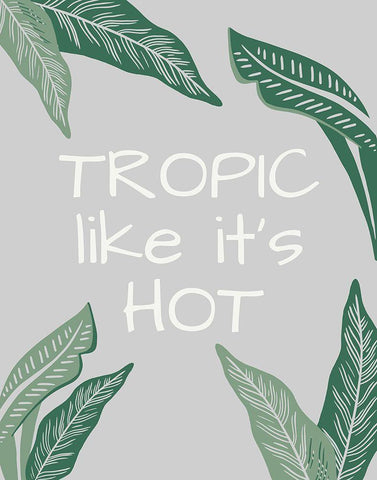 Tropic Like its Hot White Modern Wood Framed Art Print with Double Matting by Santiago, Daniela