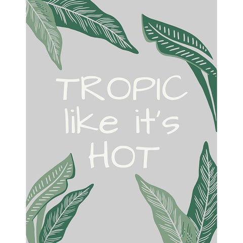 Tropic Like its Hot Black Modern Wood Framed Art Print with Double Matting by Santiago, Daniela