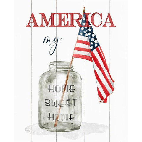 America My Home Gold Ornate Wood Framed Art Print with Double Matting by Finn, Livi