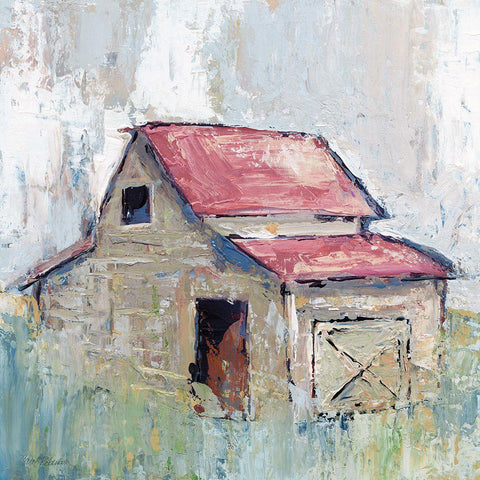 Pastel Barn I Black Modern Wood Framed Art Print with Double Matting by Robinson, Carol