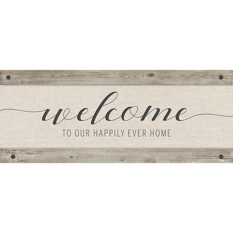 Happily Home Black Modern Wood Framed Art Print with Double Matting by Murray, Amanda