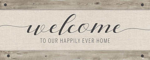 Happily Home White Modern Wood Framed Art Print with Double Matting by Murray, Amanda