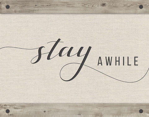 Stay Awhile White Modern Wood Framed Art Print with Double Matting by Murray, Amanda