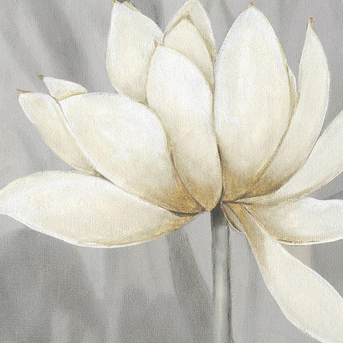 Golden Waterlily I White Modern Wood Framed Art Print by Robinson, Carol