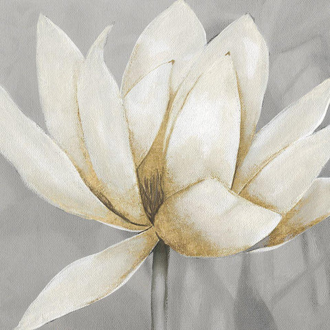 Golden Waterlily II White Modern Wood Framed Art Print by Robinson, Carol