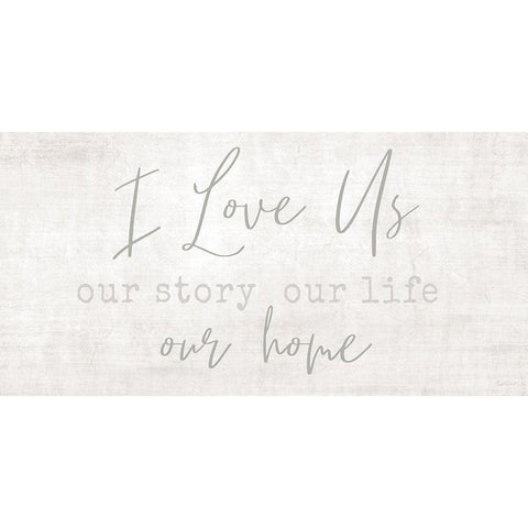 Love Us White Modern Wood Framed Art Print by Carpentieri, Natalie