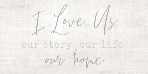 Love Us White Modern Wood Framed Art Print with Double Matting by Carpentieri, Natalie