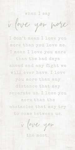 Love You More Black Ornate Wood Framed Art Print with Double Matting by Carpentieri, Natalie