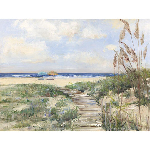 Summer Seas White Modern Wood Framed Art Print by Swatland, Sally