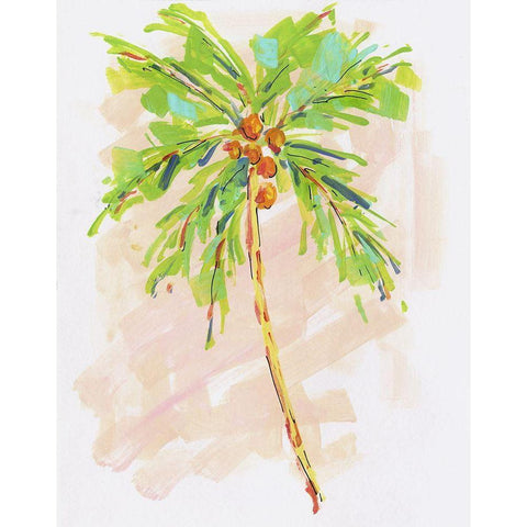 Coconut Palm I White Modern Wood Framed Art Print by Swatland, Sally