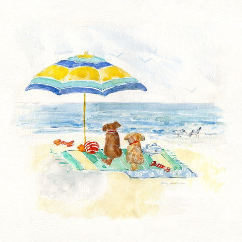 Dog Days of Summer I White Modern Wood Framed Art Print with Double Matting by Swatland, Sally