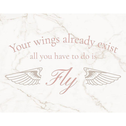 Wings Exist Black Modern Wood Framed Art Print by Murray, Amanda