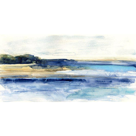 Indigo Bay White Modern Wood Framed Art Print by Swatland, Sally