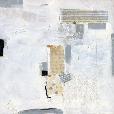 Random Play I White Modern Wood Framed Art Print with Double Matting by Swatland, Sally