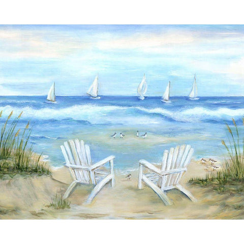 Seaside Escape Gold Ornate Wood Framed Art Print with Double Matting by Dunlap, Marilyn