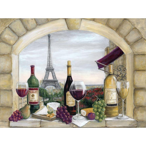 Paris Delight White Modern Wood Framed Art Print by Dunlap, Marilyn