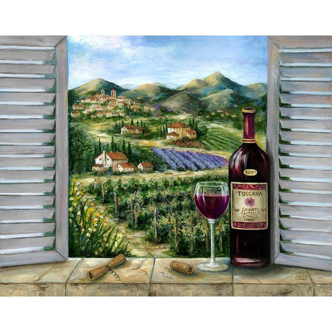Tuscan Red and Vineyard Gold Ornate Wood Framed Art Print with Double Matting by Dunlap, Marilyn