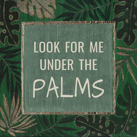 Under the Palms White Modern Wood Framed Art Print by Tava Studios
