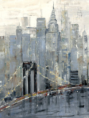 Midtown Morning Black Modern Wood Framed Art Print by Swatland, Sally