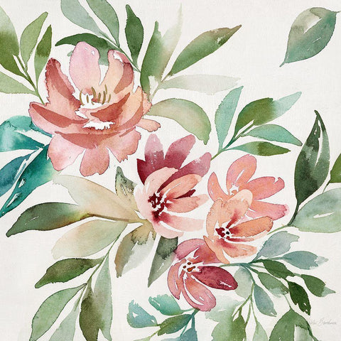 Garden Blush I White Modern Wood Framed Art Print with Double Matting by Brockmon, Kristen