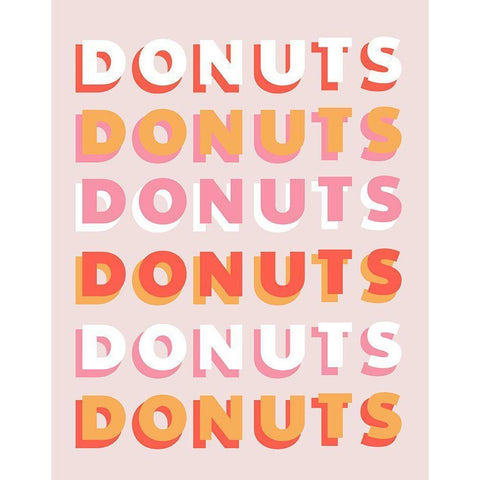 Donuts White Modern Wood Framed Art Print by Designs, CAD