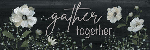 Gather Together White Modern Wood Framed Art Print with Double Matting by Nan
