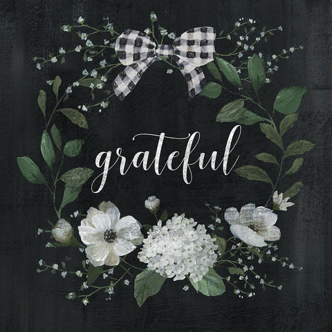 Grateful Black Ornate Wood Framed Art Print with Double Matting by Nan