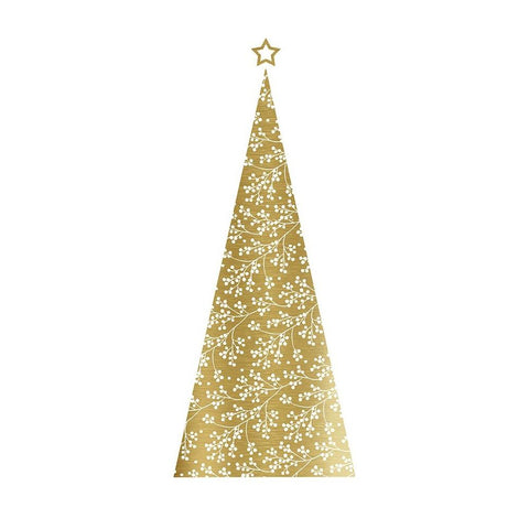 Gold Christmas Tree II Black Modern Wood Framed Art Print with Double Matting by Robinson, Carol