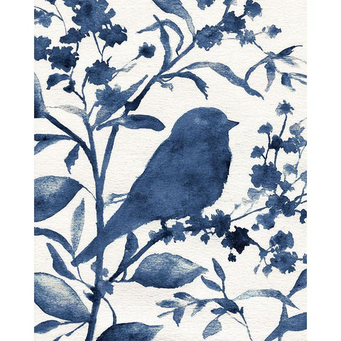 Bluebird Silhouette II Gold Ornate Wood Framed Art Print with Double Matting by Robinson, Carol