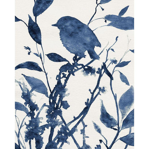 Bluebird Silhouette II Gold Ornate Wood Framed Art Print with Double Matting by Robinson, Carol