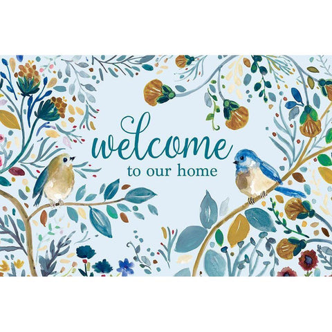 Welcome to Our Home Gold Ornate Wood Framed Art Print with Double Matting by Robinson, Carol