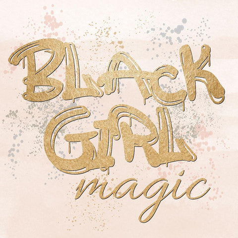 Black Girl Magic Black Ornate Wood Framed Art Print with Double Matting by Santiago, Daniela