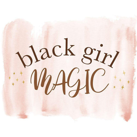 Black Girl Magic Gold Ornate Wood Framed Art Print with Double Matting by Designs, CAD