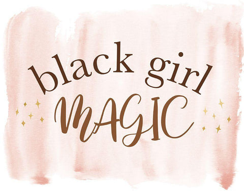 Black Girl Magic White Modern Wood Framed Art Print with Double Matting by Designs, CAD