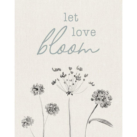 Let Love Bloom Gold Ornate Wood Framed Art Print with Double Matting by CAD Designs