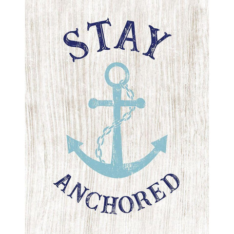 Stay Anchored Gold Ornate Wood Framed Art Print with Double Matting by CAD Designs