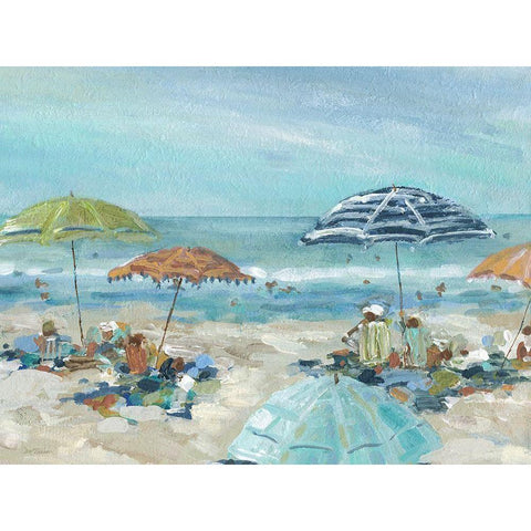 Sunny Beach Day Black Modern Wood Framed Art Print with Double Matting by Robinson, Carol