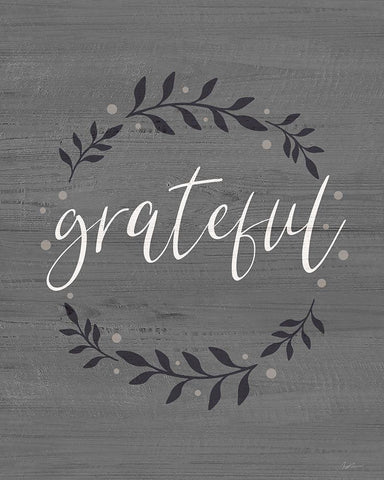 Grateful Black Ornate Wood Framed Art Print with Double Matting by Carpentieri, Natalie