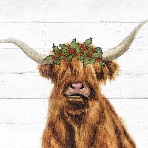 Holly Highland Black Modern Wood Framed Art Print by Brooks, Donna