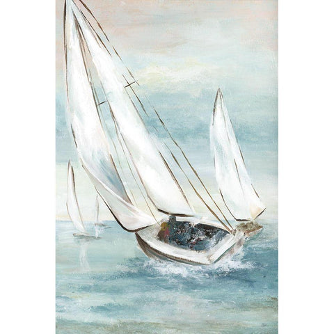 Catching Wind White Modern Wood Framed Art Print by Nan